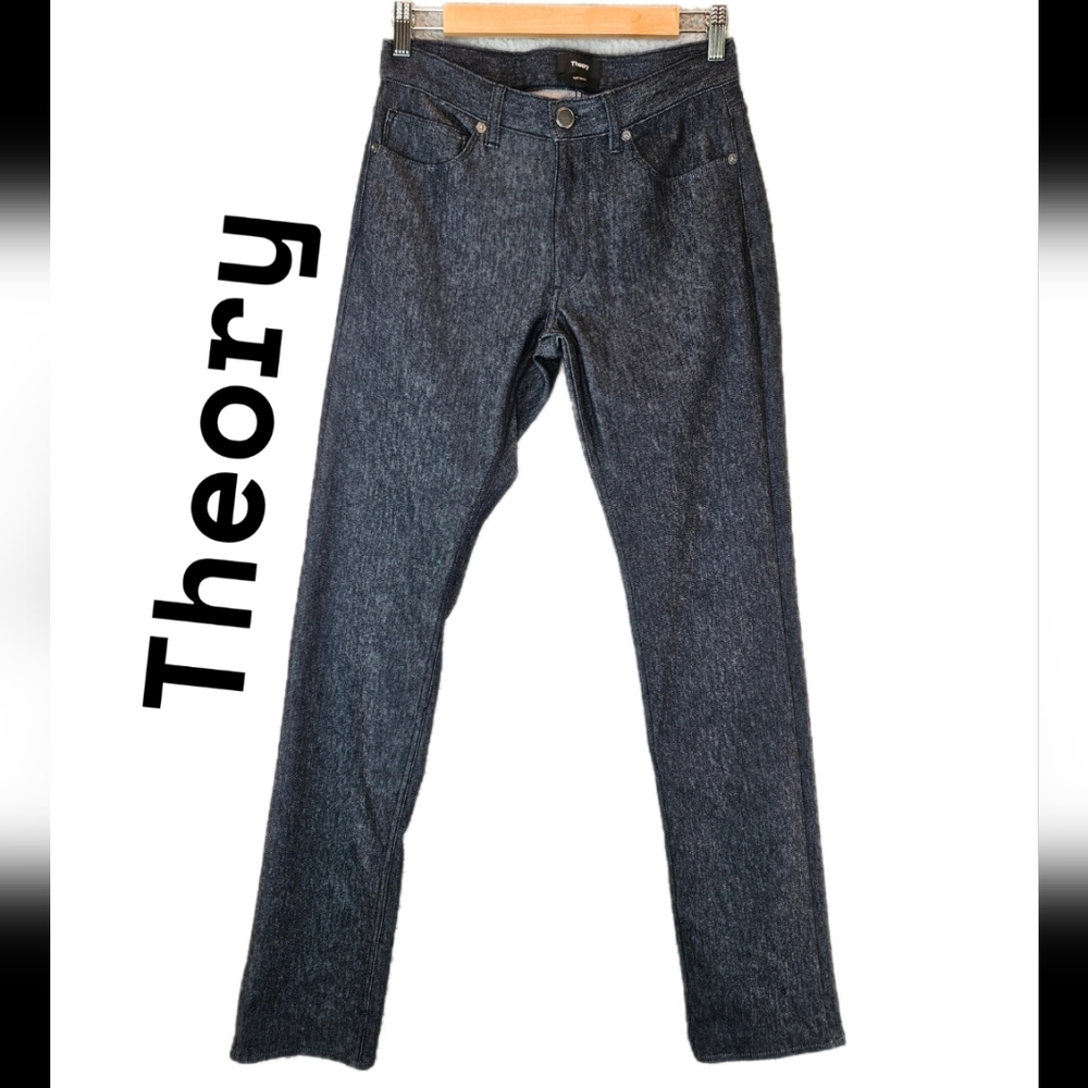 Theory Mens Black Raffi Slim Fit Classic Jeans Sz 28x32 Casual Comfort